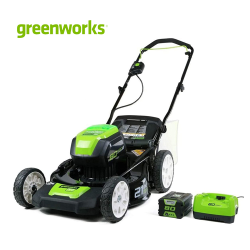 Greenworks รถตัดหญ้าเดินตามแบตเตอรี่ 80V พร้อมแบตเตอรี่และแท่นชาร์จ (2501202)