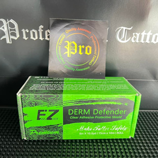 ฟิล์มแลปหลังสักEZ Tattoo Aftercare Derm Defender Transparent Film ฟิล์มแลปหลังสักEZกล่องเขียว