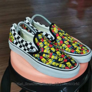 รองเท้า Vans X The Simpsons Bart Simpsons Checkered Slip On ใส่ได้ทั้ง ชาย หญิง ส่งฟรี