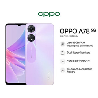 [NEW] Oppo A78 G | A77s 5G  | จอ6.56 นิ้ว 8GB+128GB  Dimensity 700|  A77 5G เครื่องศูนย์ไทย ผ่อน0% RebornMobile