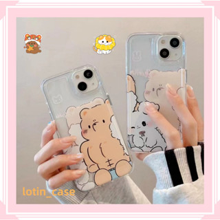 🎁ส่งของขวัญ🎁เคสไอโฟน สำหรับ 11 13 for iPhone Case 14 12 Pro Max น่าสนใจ น่ารัก หมีน้อย กันกระแทก ปกป้อง เคสโทรศัพท์