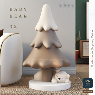 หมีรูปปั้น BABY BEAR 02 สุดน่ารัก งานเรซิ่นปูนปั้นแต่งบ้าน ตุ๊กตาปั้นแต่งห้องนอน ห้องรับแขก ห้องนั่งเล่น