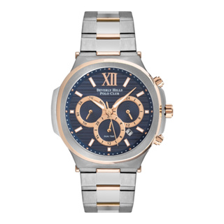 Beverly Hills Polo BP3216X.590 นาฬิกาข้อมือผู้ชาย Chronograph สายสแตนเลส Silver/Blue