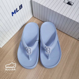 ของแท้ MLB Chunky Bouncer Flip-Flop แตะคีบสีฟ้า logo B ❄️❄️