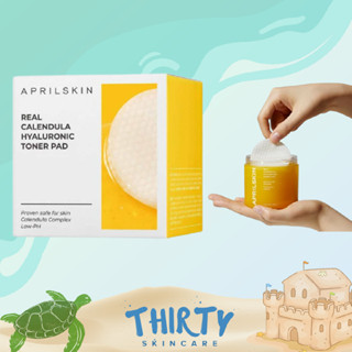 APRILSKIN Real Calendula Hyaluronic Toner Pad 60 Pads