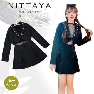 NITTAYA:เซต3ชิ้น แขนยาวคอปก+กระโปรง(*สอบถามสต๊อกก่อนกดสั่งน๊า)