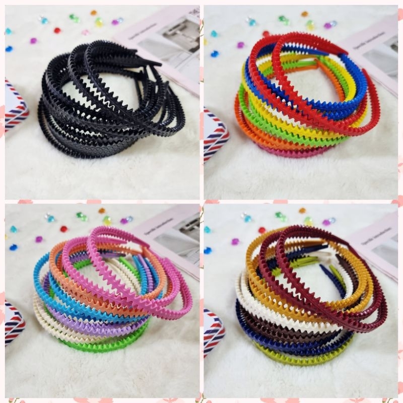 K…คาดผมฟันเลื่อย ฟันปลา 12 ชิ้น (ราคาส่ง)