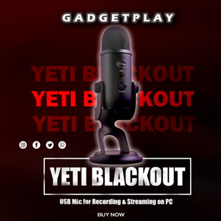 [กรุงเทพฯ ด่วน 1 ชั่วโมง] Blue Yeti Blackout USB Mic for Recording &amp; Streaming on PC , 3 Condenser Capsules,