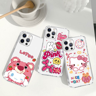 เคสซิลิโคน เคสลายการ์ตูนน่ารักๆ  เคสใส กันกระแทก สำหรับ iPhone 14 13 12 11 pro max XR X XS MAX SE 6 7 7plus 8 8Plus