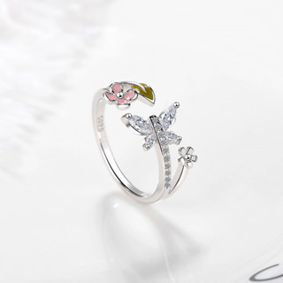 แหวน Butterfly Flower Ring เครื่องประดับ แฟชั่น