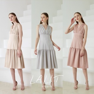 LALIT STUDIO Zara Dress เดรสแขนกุด กระโปรงสั้น (สินค้าพร้อมส่ง) ชุดออกงานชุดออกงานแต่งกลางวัน แบรนด์ IG