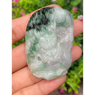 หยก พม่า แท้ จี้หยก (Burmese jadeite) แกะสลักมังกร 311.66 กะรัต (Cts.) หยกแท้ อัญมณีมงคลประจําวันเกิด เครื่องประดับหยก