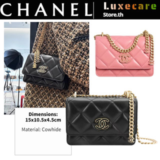 ชาแนล👜Chanel 22P Woc Double C enamel buckle สุภาพสตรี/กระเป๋าสะพายไหล่/กระเป๋าโซ่/กระเป๋าชาแนล/กระเป๋าคลัทช์