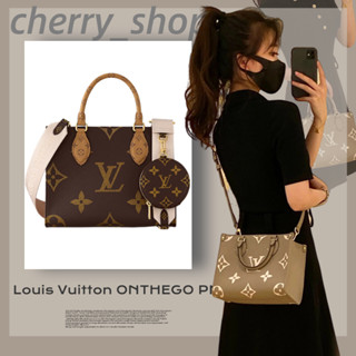 🍒หลุยส์วิตตอง Louis Vuitton ONTHEGO BAG PM🍒LV small Tote M46373 กระเป๋าถือสุภาพสตรี