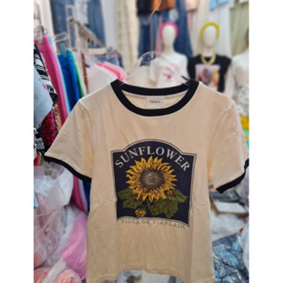 เสื้อยืดสไตล์วินเทจ ลายsunflower