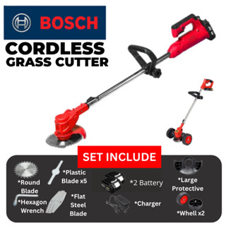 BOSCH 1800W เครื่องตัดหญ้าไฟฟ้าที่มีประสิทธิภาพเครื่องตัดหญ้าแบบปรับได้บ้านสวน