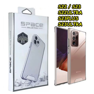 SPACE เคสใส ขอบกันกระแทก แบบ PC+TPU สำหรับ samsung S23ultra A53  A22 A12 A03 S21 FE S20FE S22 S23 ultra A42 A52S A52