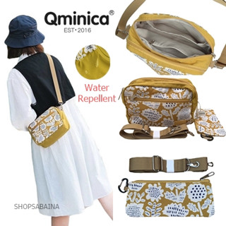 Qminica Japanese Flower Boston Shoulder bag ( Water Repellent ) กระเป๋าสะพายข้าง กระเป๋ากันน้ำ