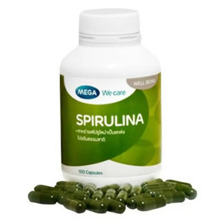 Mega We Care Spirulina 500mgสาหร่ายสไปรูลิน่า 100เม็ดอุดมด้วยสารอาหารที่มีประโยชน์และมีคุณค่าทางโภชนาการ