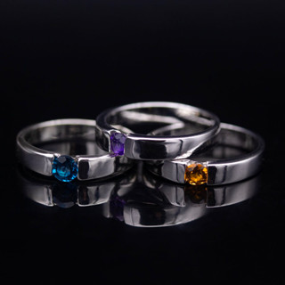 Lucky Ring ฝังหุ้ม ขนาด2มิล มีพลอยแท้ทุกสี แจ้งสีพลอย ทักแชต