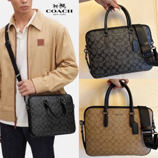 Coach Liam Compact Brief In Signature Canvas