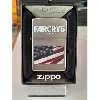 ZIPPO  UBISOFT FOR HONOR  FARCRY 5   SATIN CHROME COLOR IMAGE   สีเงินผิวโครเมี่ยมลายแบบสกรีน  ของใหม่ไม่ผ่านการใช้งาน