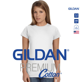 GILDAN® พรีเมี่ยม เสื้อยืดผู้หญิง แขนสั้น - ขาว 30N