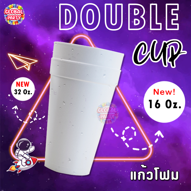 【พร้อมส่งทันที】😈💦 Double Lean cup แก้วโฟม ลีน 16 oz 32 oz USA spec ปาร์ตี้ CBD Lean Foam Cup  Hiphop Rapper