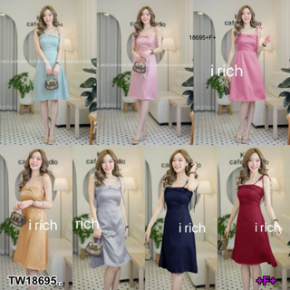 TT18695 เดรสสายเดี่ยวผูกไหล่ 2 ข้าง Single strap dress with shoulder straps on 2 sides..