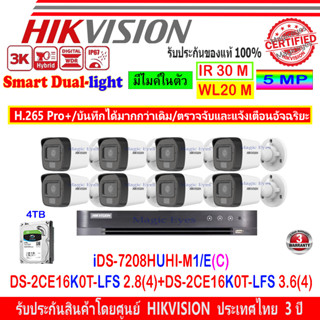 HIKVISION 3K DS-2CE16K0T-LFS 3.6(4) 2.8(4) + DVR IDS-7208HUHI-M1/E(C)(1)+HDD 4TB SAEGATE