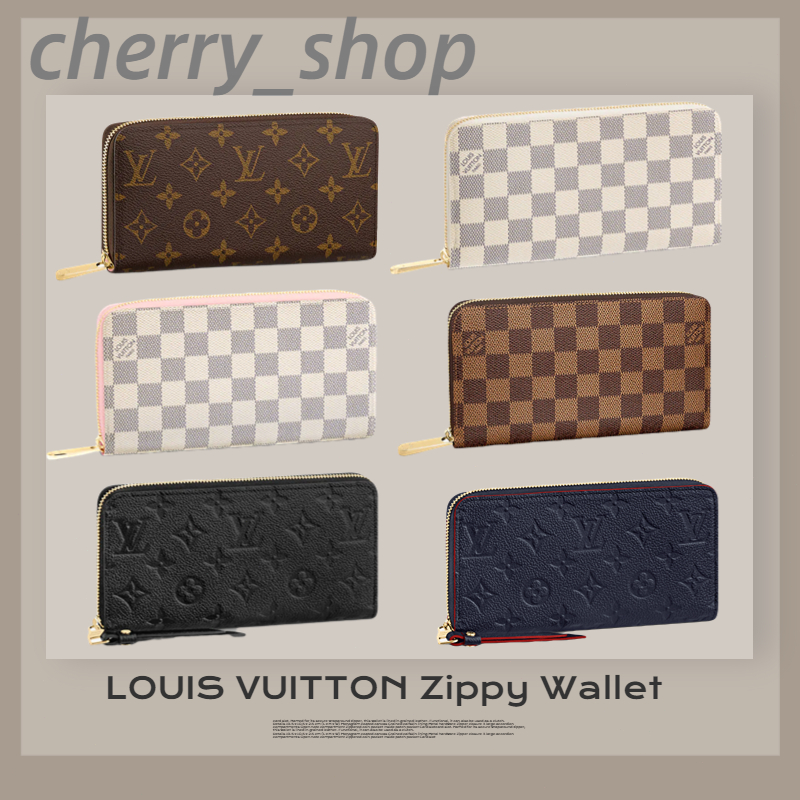 🍒หลุยส์วิตตอง Louis Vuitton ZIPPY zipper wallet🍒 สำหรับผู้หญิง / ซิป / กระเป๋าสตางค์🍒กระเป๋าสตางค์ใบยาวซิป
