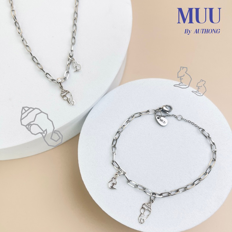 สร้อยคอและสร้อยข้อมือ “ Ganesha & Mooshika & Conch ”    รวบรวมสิ่งมงคล  คือพระพิฆเนศ,สังข์,หนูมุสิกะ