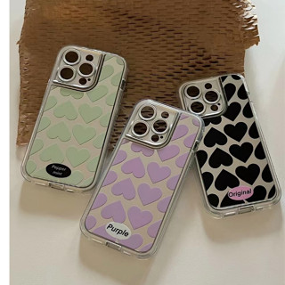 💲คูปองเคลม💲เคสไอโฟน case for iphone 11 12 หัวใจกระจก เคส 14 13 12 11 pro max รวมเลนส์ ปกป้องอุปกรณ์ทุกมุม