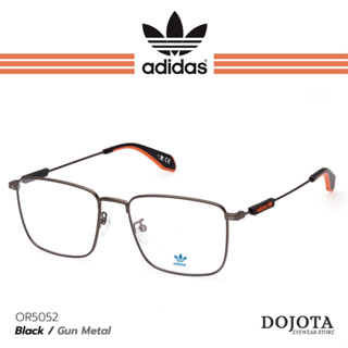 กรอบแว่นตา Adidas Original รุ่น OR5052-F-015 สีเทาเข้ม (Gun Metal / Black) ทรงเหลี่ยมใหญ่  แบรนด์ลิขสิทธิ์แท้