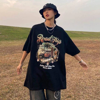 เสื้อยืด คอกลม ชายหญิง แฟชั่น ES.SHOP28 เสื้อวินเทจแขนสั้น