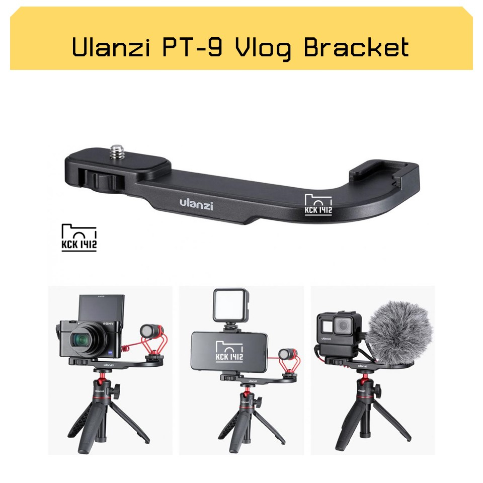 Ulanzi PT-9 Vlog Bracket 1/4 เพลทเสริม เมาท์ขาตั้งกล้อง ขาเพิ่มช่อง cold shoe ติ