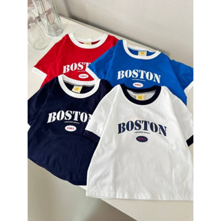 เสื้อครอป Crop แต่งแขน • Boston