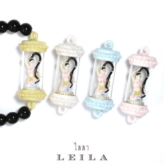 Leila Amulets พระแม่ธรณี บีบมวยผม รุ่นรับทรัพย์ สีเงิน Baby Leila Collection (พร้อมกำไลหินฟรีตามรูป)