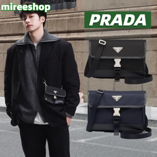 🍒ปราด้า PRADA เคสสมาร์ทโฟนหนัง Saffiano และ Re-Nylon shoulder bag