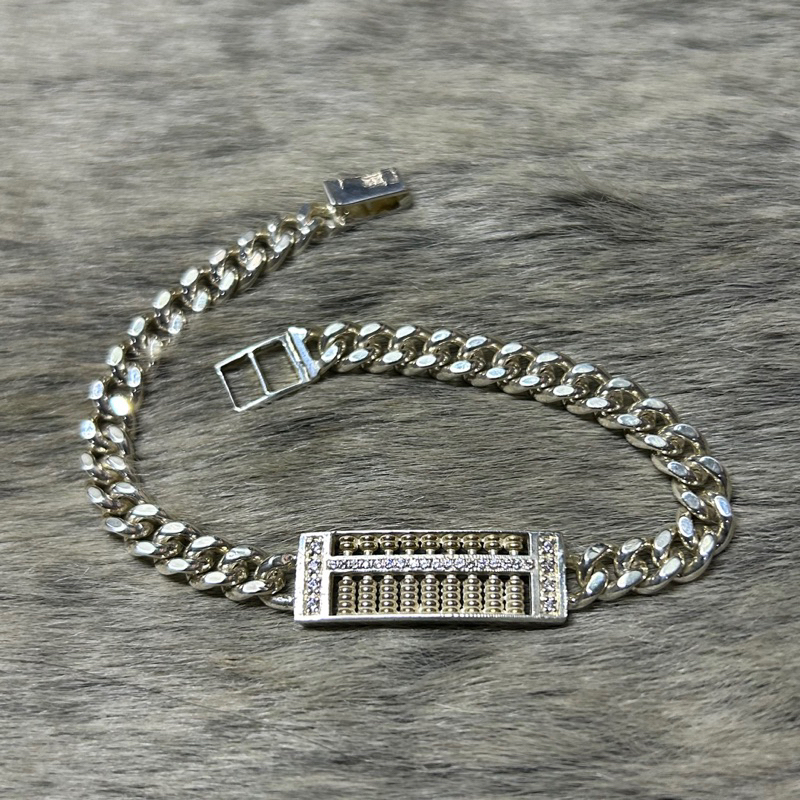 สร้อยข้อมือ เงินแท้925 ประดับCZ กว้าง9มม. ยาว7นิ้วและ6นิ้ว