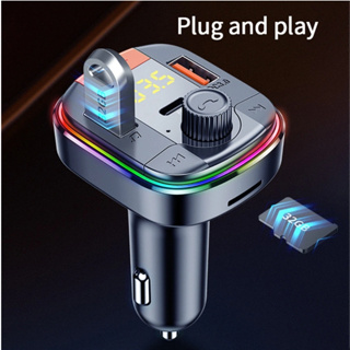 Yesido Y45 Bluetooth V5.0 FM Transmitter 18W PD + QC3.0 Dual USB Car Charger 7 Colors RGB