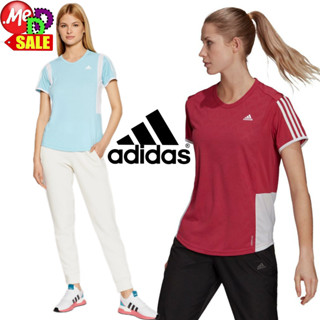 Adidas-ใหม่ เสื้อยืดใส่วิ่งออกกำลังกาย ADIDAS OWN THE RUN 3-STRIPES ITERATION TEE GK5277 GK5278