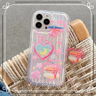 🔥สไตล์ใหม่🔥เคสไอโฟน iphone 11 14 Pro Max เลเซอร์ ไล่ระดับ รูปหัวใจ ป้องกันการตก เคส iphone 12 13 Pro Case for iPhone