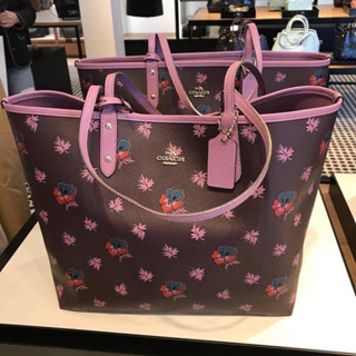 REVERSIBLE CITY TOTE IN WILDFLOWER PRINT COATED CANVAS (COACH F12176)