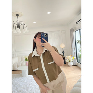 เสื้อทูโทนผ้าซาติน รุ่น Mollytop42 : Plussizebymolly