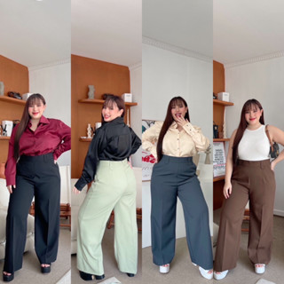 กางเกงขายาวแต่งหูธนู ซิปหลัง รุ่น Mollypants42 : Plussizebymolly