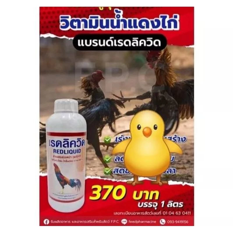 วิตามินน้ำแดง ”ไก่ชน” รุ่นที่ 4 (น้ำแดง+โปรตีนจากกรดอะมิโน)
