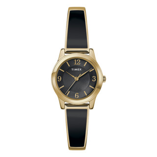 Timex TW2R92900 Main Street นาฬิกาข้อมือผู้หญิง Black/Gold หน้าปัด 25 มม.