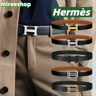 🍒แอร์เมส Hermès H belt buckle &amp; Reversible leather strap 32/38mm