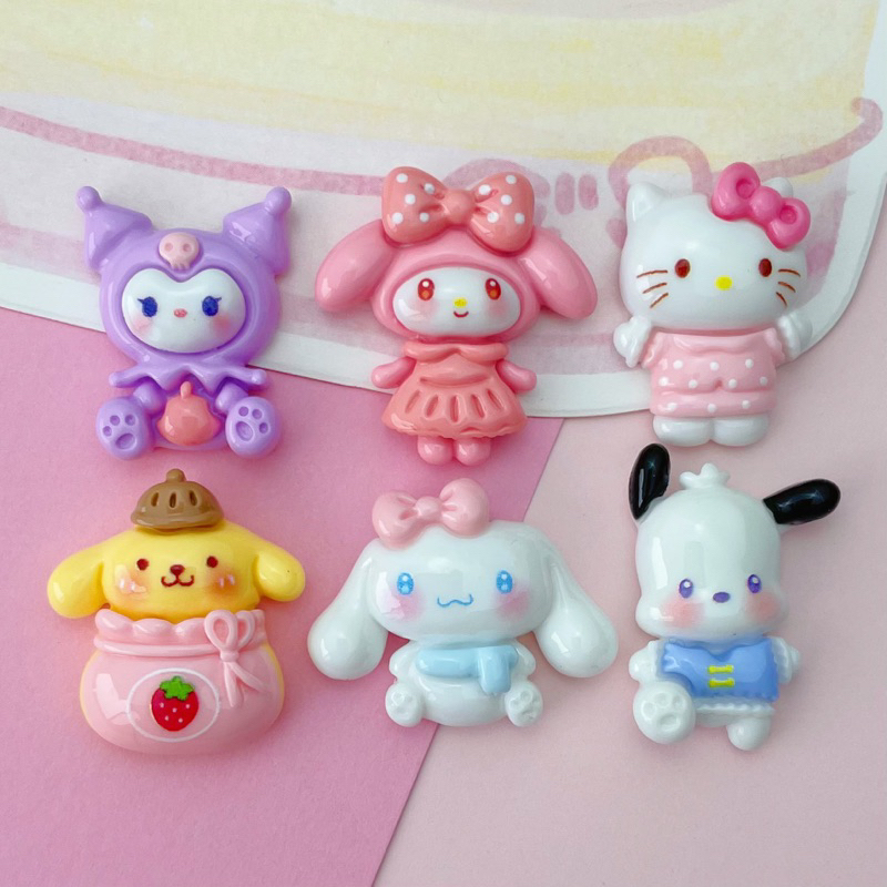 #030 เรซิ่นตกแต่ง งานdiy แก๊งค์ซานริโอ้เรซิ่นลายการ์ตูนน่ารัก